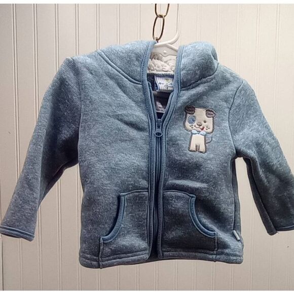 Duck duck goose blue knit jacket with ears, size 12 months - Picture 1 of 5